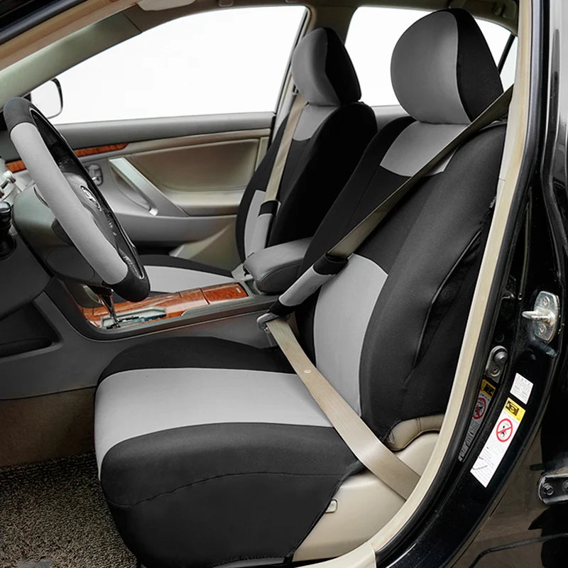 Universal Car Seat Covers Set With Steering Wheel Covers 2 Shoulder Protection Rear Seat Can Split Car Accessories Interior