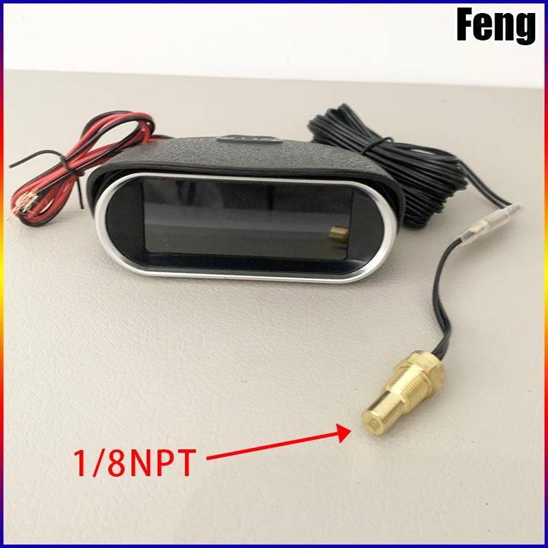 HQ Water Temperature Sensor Head Joint Sensor Radiator Adapter 1/8NPT 12V 24V Digital Water Temperature Gauge Voltmeter