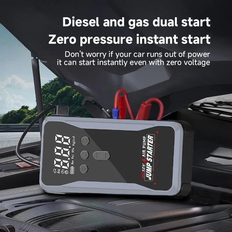 1500A Car Jump Starter Power Bank Portable 150PSI Air Pump Car Battery Emergency Boosters Starting Device Car Starter 2025