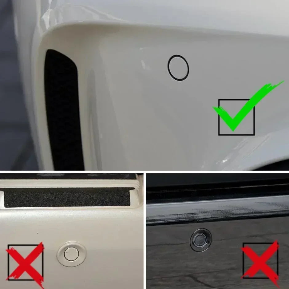 Flush Mount 4 Probe Reverse Parking Sensor Adjustable Depth Bumper Backup Radar System with Distance Alert  Aid