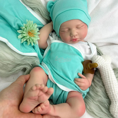 Open Mouth 20" Realistic Newborn Silicone Reborn Baby Loulou Weighted Handmade Reborn Doll Close Eyes Sleeping Veins For Kid Toy