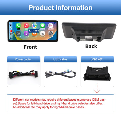12.3“Wireless CarPlay For Mercedes Benz GLA CLA GLC GLK W205 W176 C117  Ultra thin Touch Multimedia screen with Android Auto BT