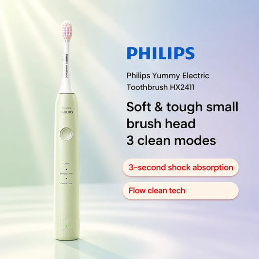 Philips HX2411 Electric Toothbrush Waterproof Rechargeable Oral Cleaning 2-minute Timer with 3Modes Giving Valentine's Day Gifts