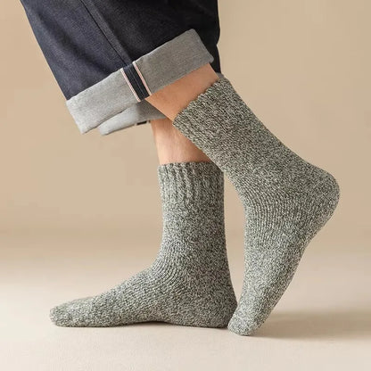 5pairs Winter Merino Wool Socks for Men Super Thick Warm High Quality Harajuku Retro Snow Casual Antifreeze Cashmere Socks Men