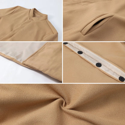 New Men's Coat Casual Winter Single Breasted Invisible Button Mens Business Knee-length Coat Trench Cloth Streetwear Men Blouse
