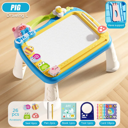 Children Magnetic Drawing Board Kid 4 Color Drawing Pen Seal Painting Tablet Early Education Development Toy For 3 Girl Years