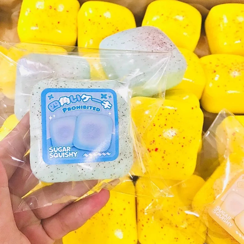 Squishy Simulated Square Bread Squeeze Toy Stress Relief Slow Rising Sensory Fidget for Anxiety ADHD Autism Gift for Kids Adults