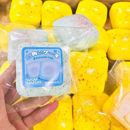 Squishy Simulated Square Bread Squeeze Toy Stress Relief Slow Rising Sensory Fidget for Anxiety ADHD Autism Gift for Kids Adults