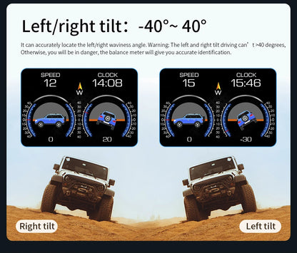 Head up Display OBD + GPS Car Water Temperature Turbo Oil Temperature Multi-function Meter LCD Display Automotive Speed Alarm