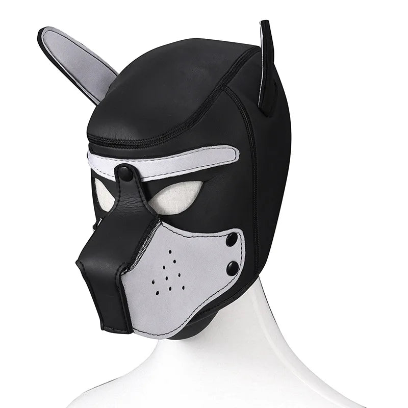 Party Masks Pup Puppy Play Dog Hood Sexy Neck Collar BDSM Bondage Kit Cosplay Full Head Ears Halloween Mask Sex Toy For Couples