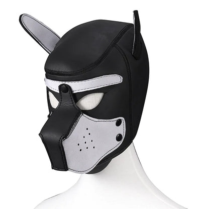 Party Masks Pup Puppy Play Dog Hood Sexy Neck Collar BDSM Bondage Kit Cosplay Full Head Ears Halloween Mask Sex Toy For Couples