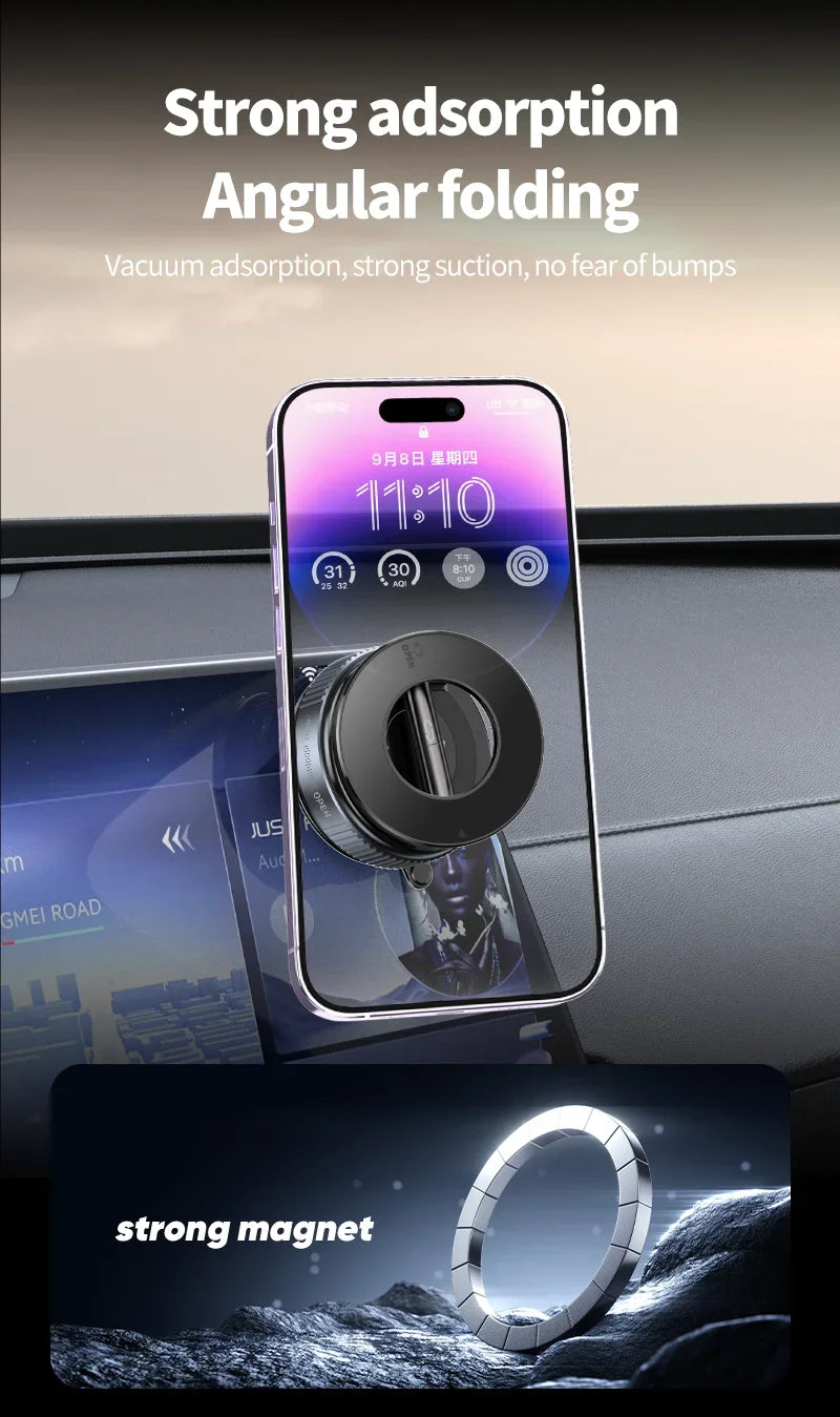Magnetic Vacuum Phone Bracket 360° Adjustable Holder Strong Suction Cup Navigation Design Stand Holder For Car Universal 2026