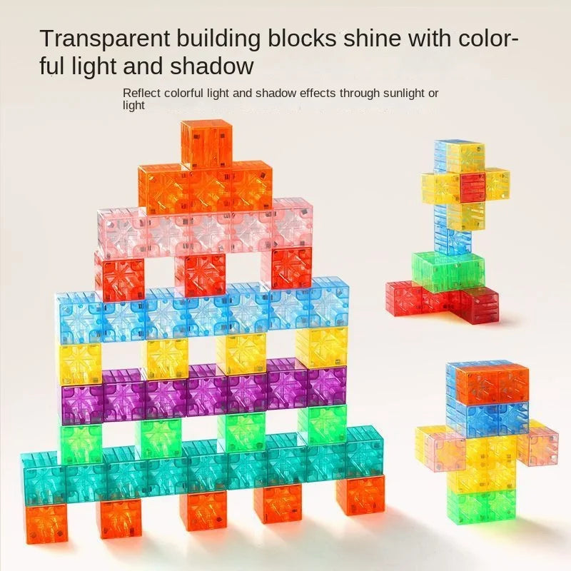 DIY Magnetic Building Blocks Transparent Square Toy Colorful Cubes Toy Construction Toy Assembly Toy for Children DIY Toys Gift