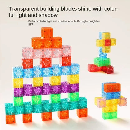 DIY Magnetic Building Blocks Transparent Square Toy Colorful Cubes Toy Construction Toy Assembly Toy for Children DIY Toys Gift