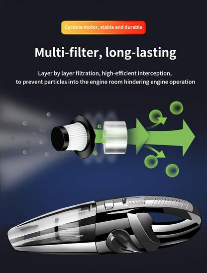Car Cordless Vacuum Cleaner - High-Capacity Portable for Car Cleaning with Upgraded Aluminum Blade Suction Port, Powerful Motor