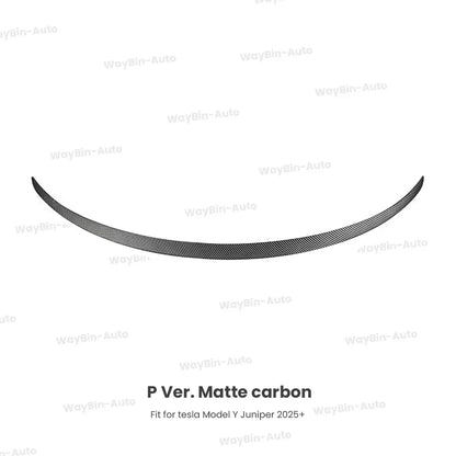 Glossy Carbon Rear Trunk Spoiler Trim Kit for Tesla Model Y Juniper 2025 - Blade Style Sport Body Styling Exterior Accessories