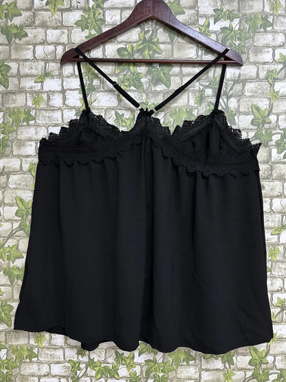 2026 New Summer Sexy Lace Splice V-Neck Tank Top Breathable Slim Fit Cami Tops Holiday Party Base Layer