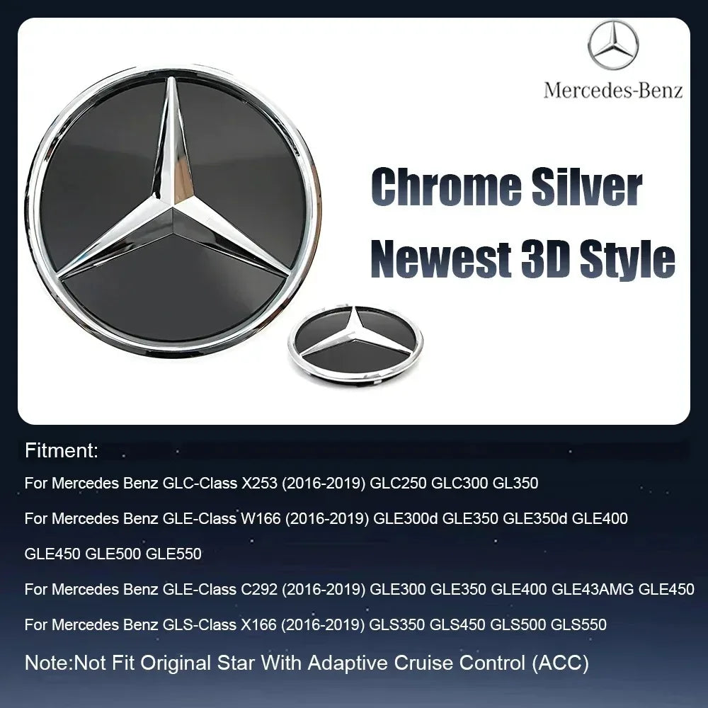 Front Grille LED Star Emblem Light Badge For Mercedes Benz GLC GLE GLS-Class 2016-2019