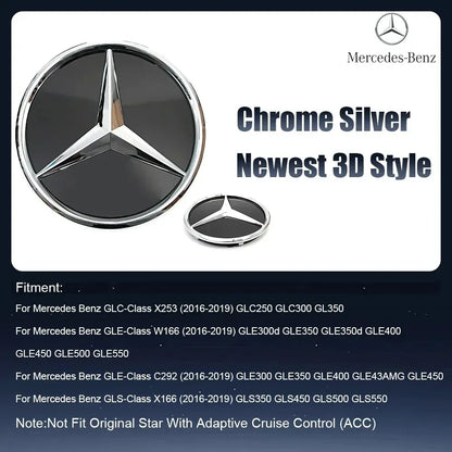 Front Grille LED Star Emblem Light Badge For Mercedes Benz GLC GLE GLS-Class 2016-2019