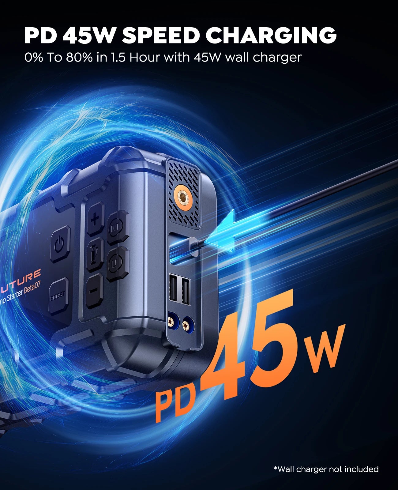 BUTURE 6000A Car Jump Starter PD45W Power Bank 26800mAh 160PSI Air Pump Battery Emergency Boosters Starting Device Car Starter