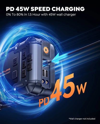 BUTURE 6000A Car Jump Starter PD45W Power Bank 26800mAh 160PSI Air Pump Battery Emergency Boosters Starting Device Car Starter
