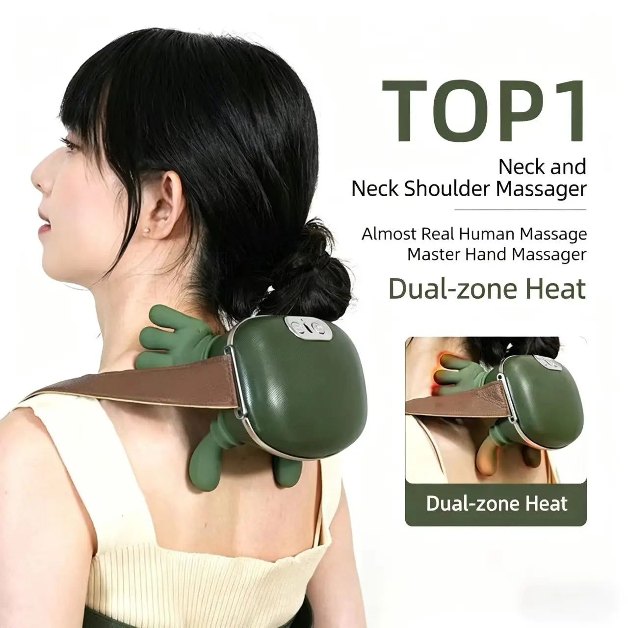 Electric Shiatsu Massager, 8 Deep Tissue Massage Nodes, 3 Modes Combo, Relieve Muscle Fatigue in Neck Shoulder Back