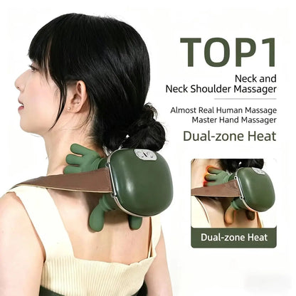 Waist Leg Massager,Vest Wrap, Bionic Kneading for Cervical Spine, Pain Relief for Driving Travel Home Use