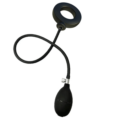 Silicone Magnetic Inflatable Butt Plug with Pump - Black Expandable Anal Stretcher, Prostate Massager Sex Toy for Men Women