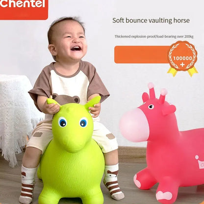 Animal Inflatable Bouncy Horse Hopper Soft Vaulting Horse Bouncer PVC Jumping Leech Ride on Baby Play Toys Balance Training