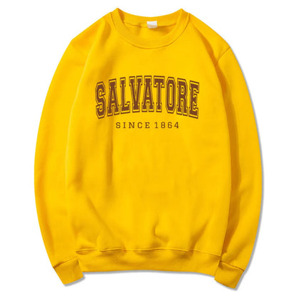 2025 Salvatore Since 1864 Sweatshirt Mystic Falls Hoodie Vampire Diaries Jumper TVD Damon Stefan Crewneck Sweatshirt Fans Top