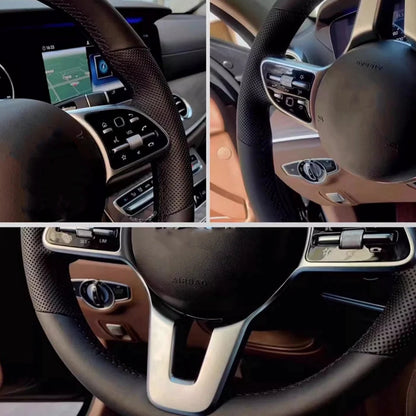 Black Suede Braid Car Steering Wheel Cover For Audi A3 8P Sportback A4 B8 Avant A5 8T A6 C6 A8 D3 Q5 8R Q7 4L S3 S4 S5 Seat Exeo