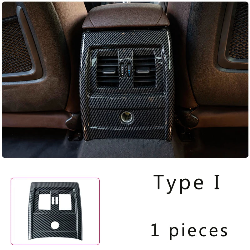 LHD Car Styling Carbon fiber Center Console Air outlet Panel Cover Trim Stickers frame For BMW F30 F31 F32 F34 F36 Accessories