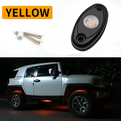 1/2/4pcs Auto chassis lights LED Rock Lamp Contour Decorative Light bottom Atmosphere light for cross-country SUV ATV Dune Buggy