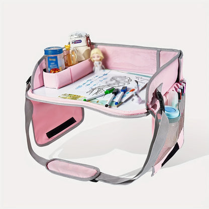 Portable Car Travel Drawing Board with Erasable Surface - Whiteboard Tray, Toy Storage & Safety Seat Organizer