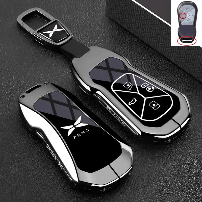 Premium Zinc Alloy Key Cover Case for XPENG G9/G6/G7/P5/P7+/G3i/MONA M03 (2025) - Protective Key Fob Shell Keybag Keychain