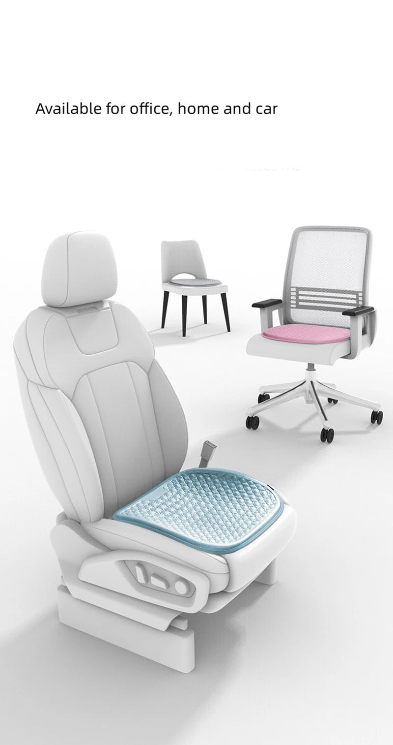 Car Gel Seat Cushion Silicone Mat Cool Gel Cooling Pad Universal Four Season Breathable Ventilate Vehicle Protector Mat Pad