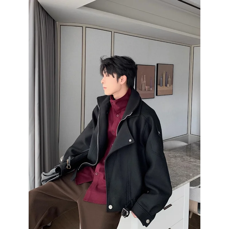 Men's New Spring and Autumn Style Jacket Loose and Casual Gold Velvet Long Sleeved Stand Up Collar