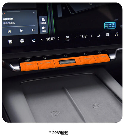 For ZEEKR 7X 2025 Super Suede Interior Accessory, Car Central Control Sliding Cover Panel Steering Wheel Decal Air Outlet Trim