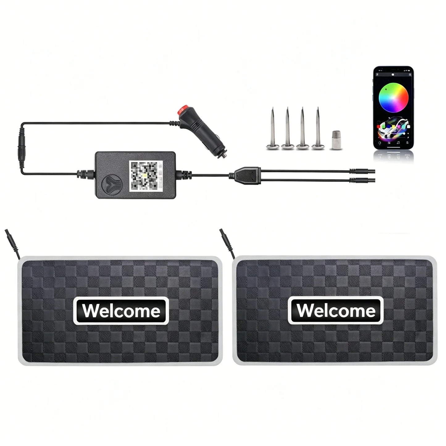 2/4 in 1 Car Floor Mat Ambient Light RGB LED Light App Control Customizable Interior Decorative Atmosphere Lamp Auto Accessories