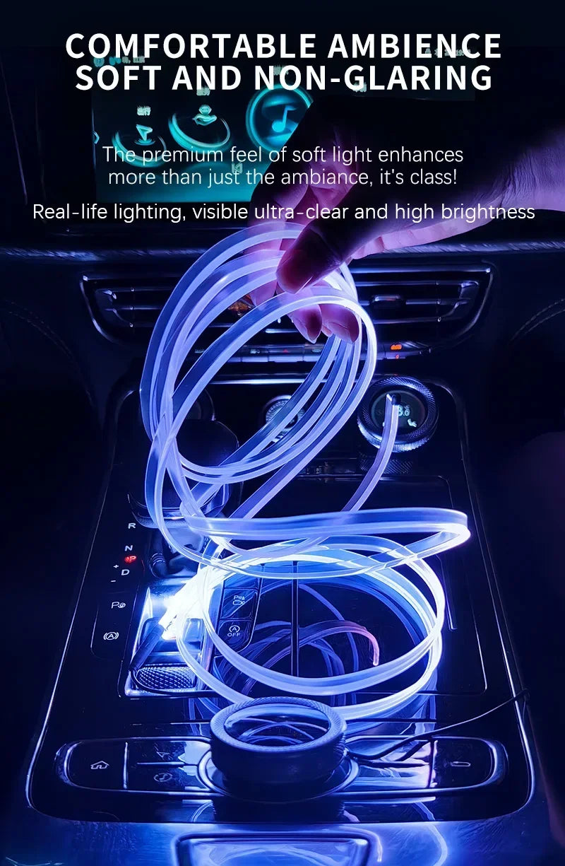Car Environment Wire LED USB Flexible Neon Interior Lights Assembly RGB For Automotive Decoration Lighting 3M Hidden APP