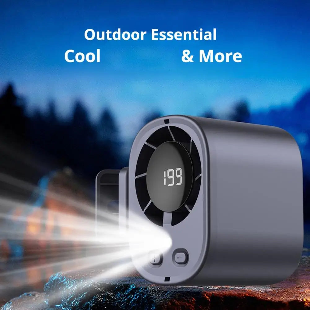 LED Digital Display Cooling Function Car Clip-on Mini Fan Portable Car Electric Fan USB Charging Mute Powerful Airflow Clip Fan