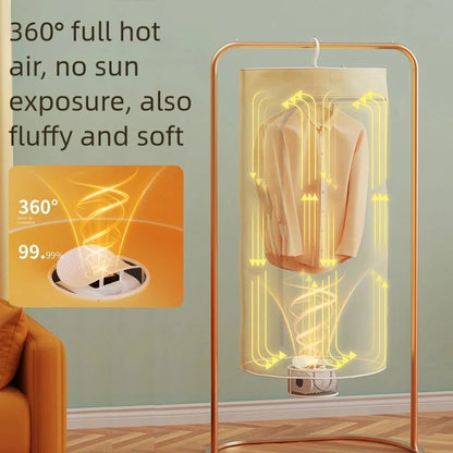 Portable Folding Clothes Dryer | Compact Hanging Drying Rack, Travel-Friendly Laundry Helper, Quiet Operation for Apartment.