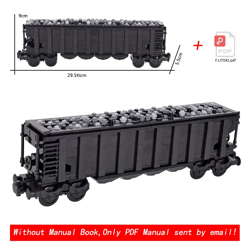 26cm Retro Double-Deck Passenger Train Car Building Blocks Model Green Gray Classic Train Display Toy for Hobbyists