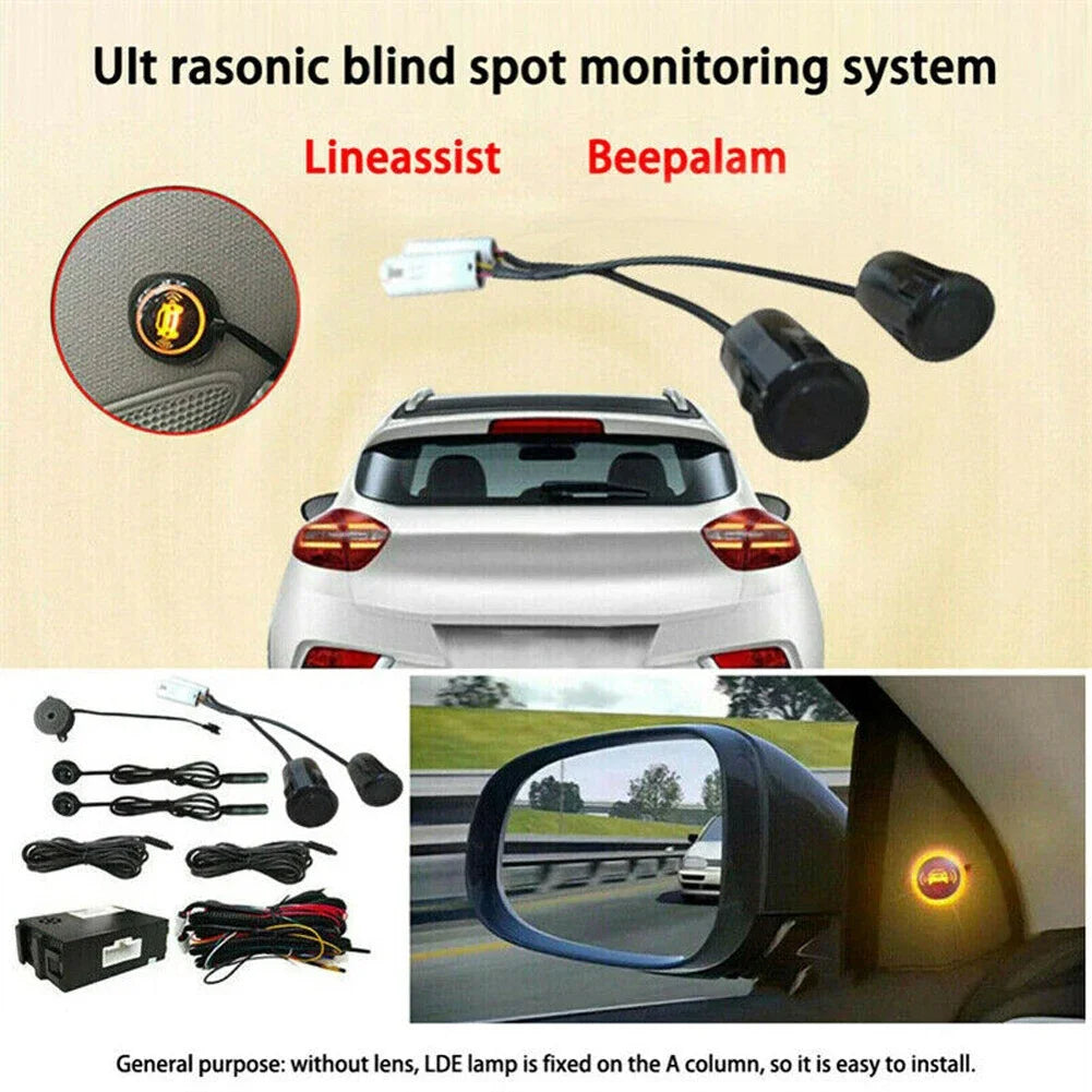 BSD Car Blind Spot Detection/Parking Sensor Waterproof Warning Light Monitor System Assist Lane Changing Automotive Accessories