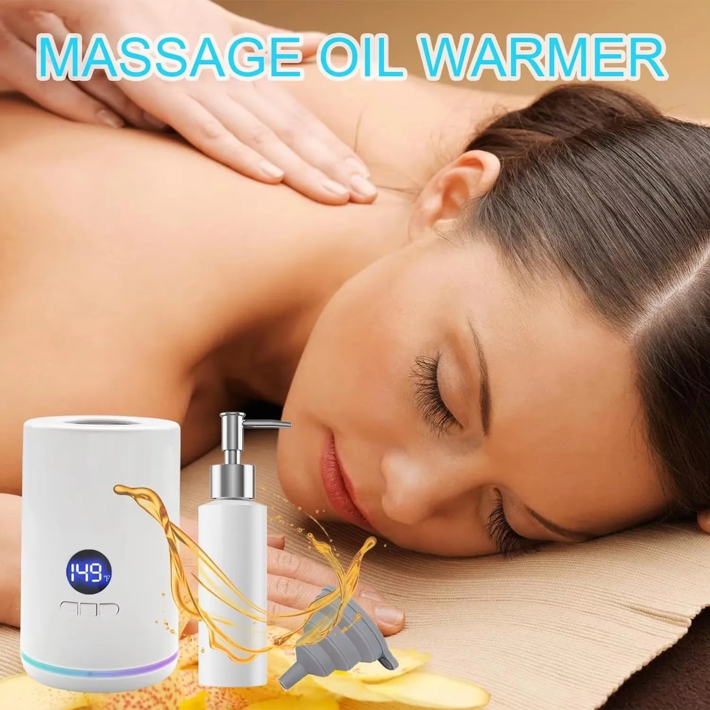 NEW LED 2 Heat Modes Bottle Massage Oil Heater Adjustable Multifunction Lotion Cream Heater Portable Quick Heating for Salon Spa