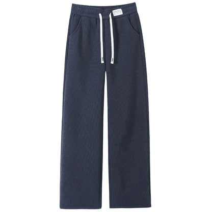 Lamb Velvet Wide Leg Pants Women's High Waist Thickened Fleece Corduroy Warm Cotton Pants Casual Straight Leg Trousers