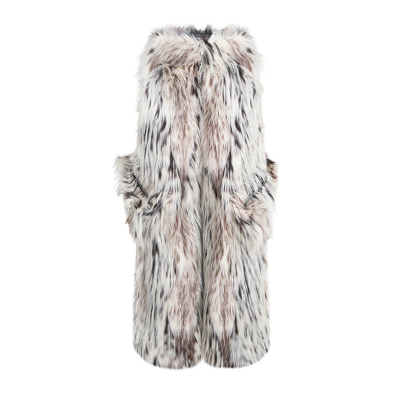 MWJQ Leopard Print Design Imitation Fur Clothing Male High Street Lapel Autumn Winter New Short Loose Men's Fashion Coat 010073
