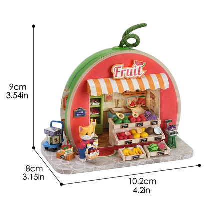 Hot Sale DIY Miniature Grape Wine Bar Dollhouse Kit with LED Light 3D Puzzle Mini House Gift for Friend Home Decor