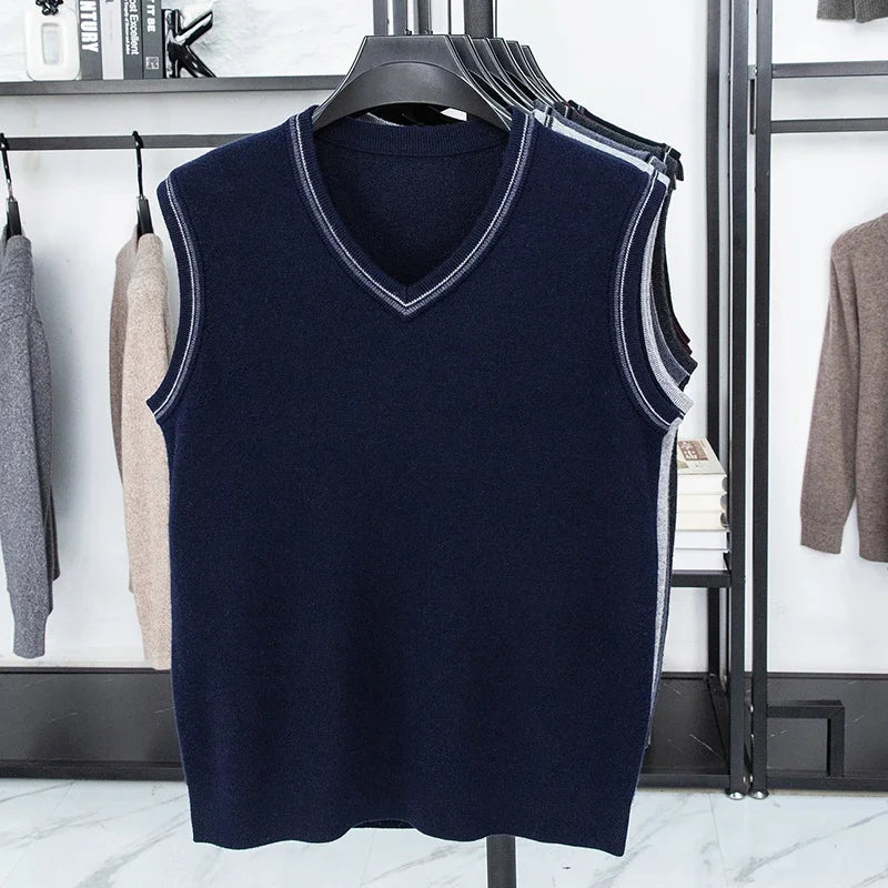 2026 Men's Casual Sweater Vest Warm Comfortable Autumn Winter Fashion Outerwear