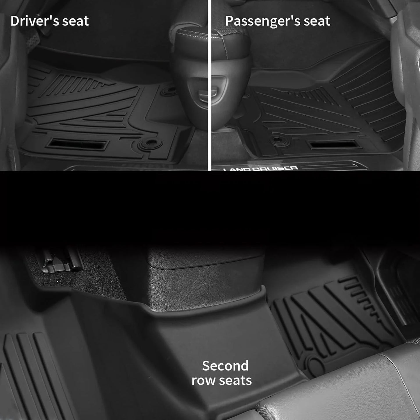 Floor Mats Waterproof Anti-Slip For Toyota Land Cruiser Prado 250 J250 LC250 All Weather Front Rear Cargo Liner Mat 2024 2025